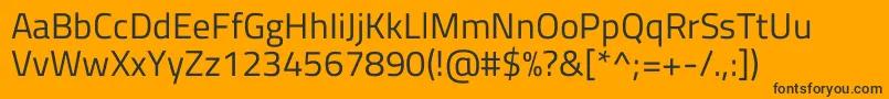 フォントTitilliumwebRegular – 黒い文字のオレンジの背景