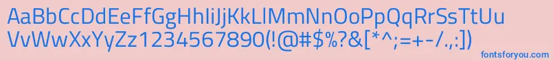 フォントTitilliumwebRegular – ピンクの背景に青い文字