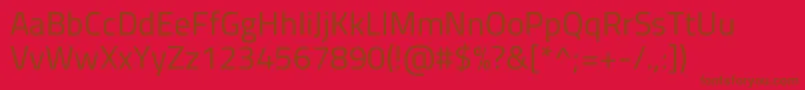 フォントTitilliumwebRegular – 赤い背景に茶色の文字