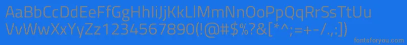 フォントTitilliumwebRegular – 青い背景に灰色の文字