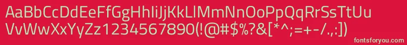 TitilliumwebRegular Font – Green Fonts on Red Background
