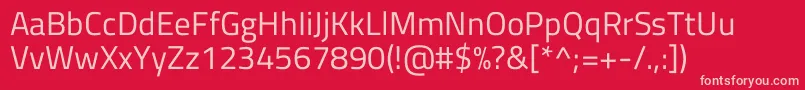 TitilliumwebRegular-fontti – vaaleanpunaiset fontit punaisella taustalla
