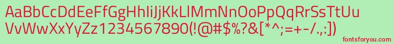 TitilliumwebRegular Font – Red Fonts on Green Background