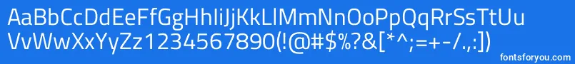 フォントTitilliumwebRegular – 青い背景に白い文字