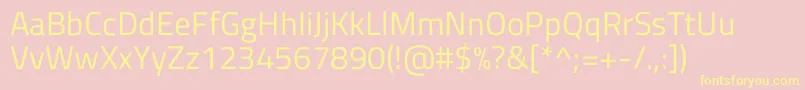 TitilliumwebRegular-fontti – keltaiset fontit vaaleanpunaisella taustalla