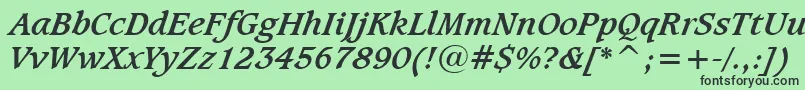CaxtonBoldItalicBt Font – Black Fonts on Green Background
