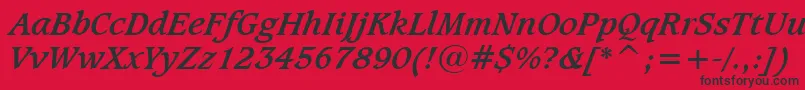 CaxtonBoldItalicBt Font – Black Fonts on Red Background