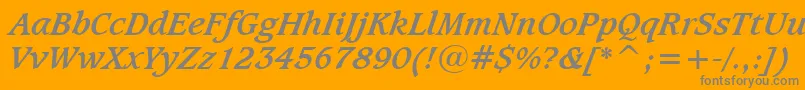 CaxtonBoldItalicBt Font – Gray Fonts on Orange Background