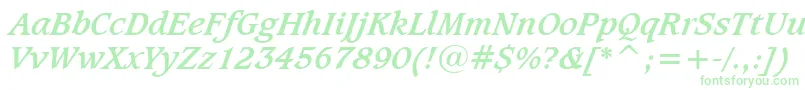 CaxtonBoldItalicBt Font – Green Fonts on White Background