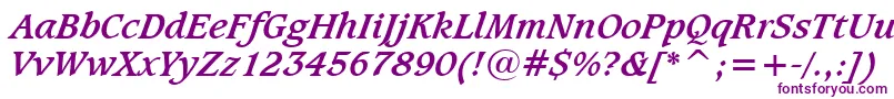 CaxtonBoldItalicBt Font – Purple Fonts on White Background