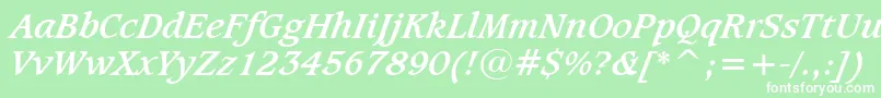 CaxtonBoldItalicBt-Schriftart – Weiße Schriften auf grünem Hintergrund