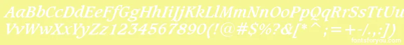 CaxtonBoldItalicBt Font – White Fonts on Yellow Background