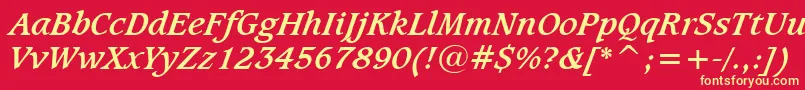 CaxtonBoldItalicBt Font – Yellow Fonts on Red Background