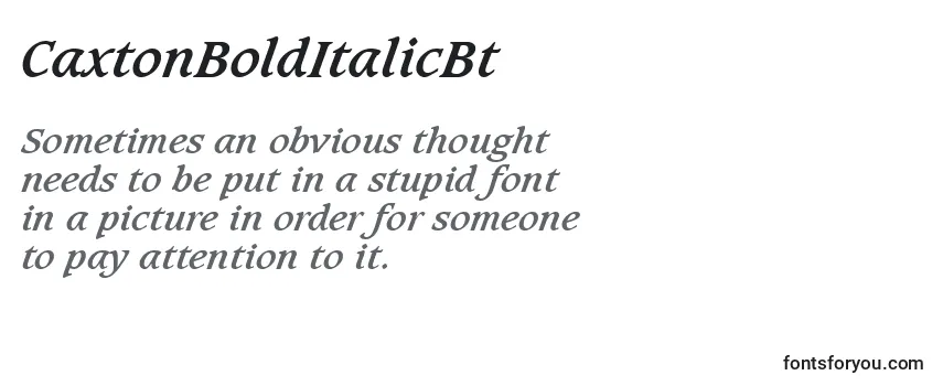 Review of the CaxtonBoldItalicBt Font