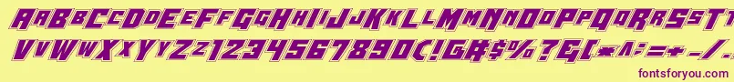 Wbv5pro Font – Purple Fonts on Yellow Background