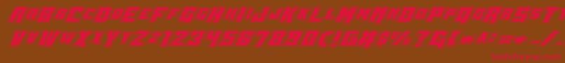 フォントWbv5pro – 赤い文字が茶色の背景にあります。