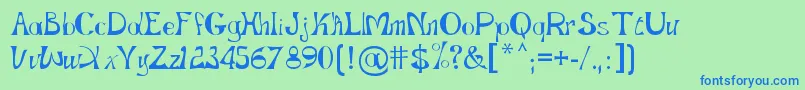 GopnaiRegular Font – Blue Fonts on Green Background