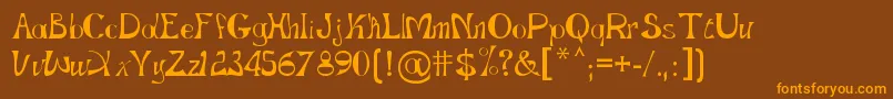 GopnaiRegular Font – Orange Fonts on Brown Background