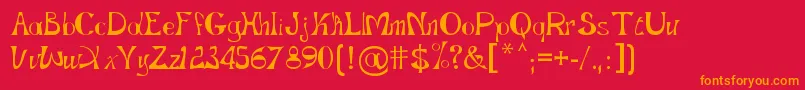 GopnaiRegular Font – Orange Fonts on Red Background