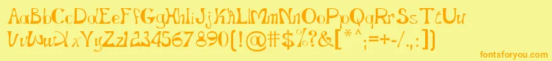 GopnaiRegular Font – Orange Fonts on Yellow Background