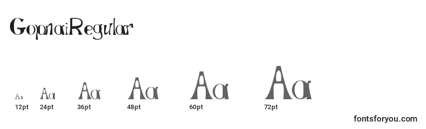 Größen der Schriftart GopnaiRegular