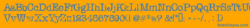 SloppyInk Font – Blue Fonts on Orange Background