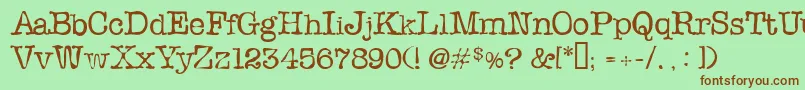 SloppyInk Font – Brown Fonts on Green Background