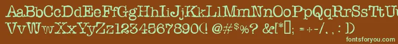 SloppyInk Font – Green Fonts on Brown Background