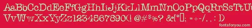 SloppyInk Font – Green Fonts on Red Background