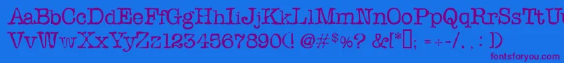 SloppyInk Font – Purple Fonts on Blue Background