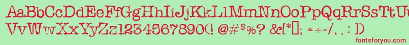 SloppyInk Font – Red Fonts on Green Background