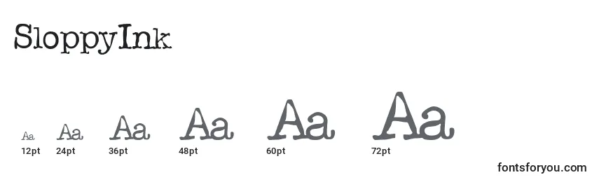 SloppyInk Font Sizes