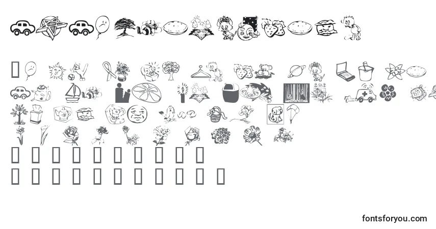 Schriftart KrKatlingsFive – Alphabet, Zahlen, spezielle Symbole