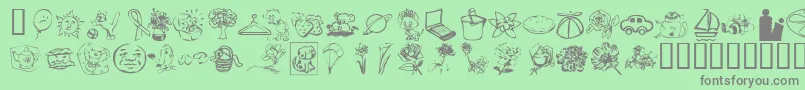 Weitere Informationen zur KrKatlingsFive-Schriftart KrKatlingsFive-Schriftart – Graue Schriften auf grünem Hintergrund