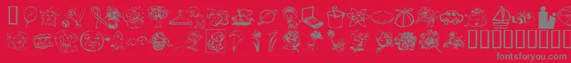 KrKatlingsFive Font – Gray Fonts on Red Background