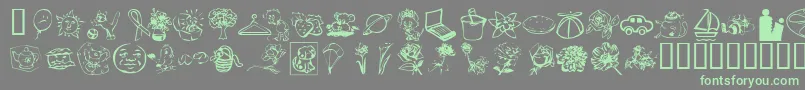 KrKatlingsFive Font – Green Fonts on Gray Background