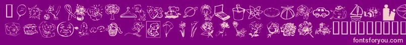 KrKatlingsFive-Schriftart – Rosa Schriften auf violettem Hintergrund