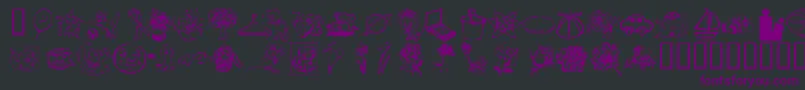 Fonte KrKatlingsFive – fontes roxas em um fundo preto