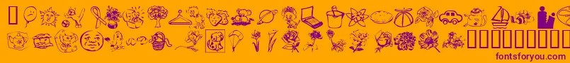 Czcionka KrKatlingsFive – fioletowe czcionki na pomarańczowym tle