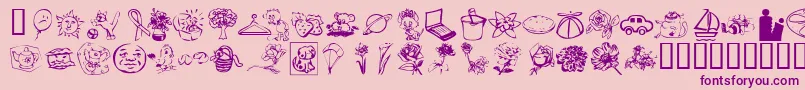 KrKatlingsFive-Schriftart – Violette Schriften auf rosa Hintergrund