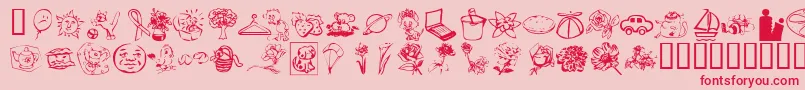 KrKatlingsFive Font – Red Fonts on Pink Background