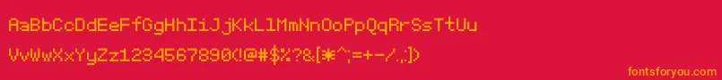 フォントSgk075 – 赤い背景にオレンジの文字