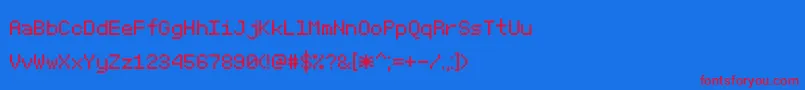 Sgk075 Font – Red Fonts on Blue Background