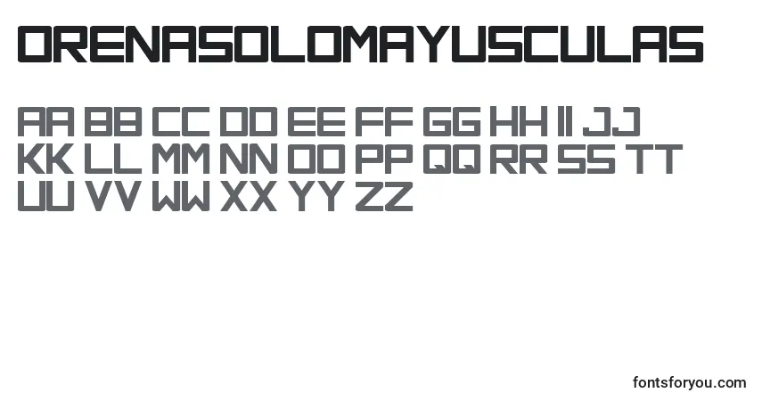 Шрифт OrenaSoloMayusculas – алфавит, цифры, специальные символы