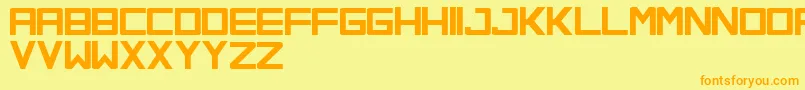 OrenaSoloMayusculas Font – Orange Fonts on Yellow Background