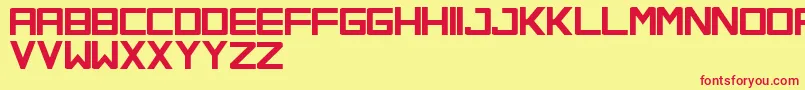 OrenaSoloMayusculas Font – Red Fonts on Yellow Background