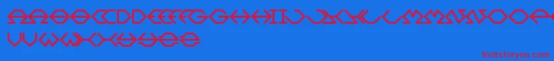 Inside Font – Red Fonts on Blue Background