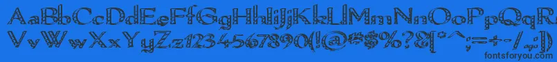 Pamelor Font – Black Fonts on Blue Background