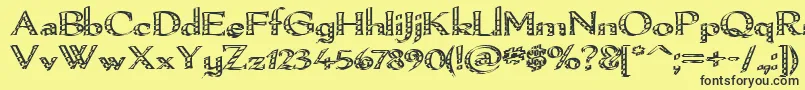 Pamelor Font – Black Fonts on Yellow Background