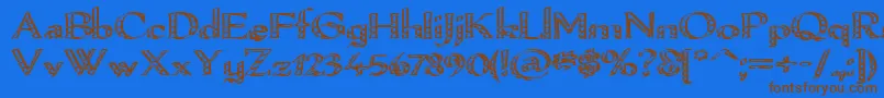 Pamelor Font – Brown Fonts on Blue Background